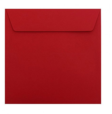 Paper24 25 Quadratische Briefumschläge - Weinrot - 220 x 220 mm 22 x 22 cm - selbstklebend mit Abziehstreifen - 120 g/m²