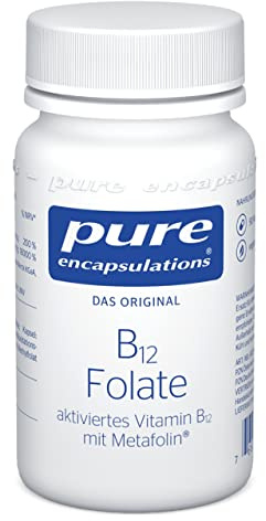 Pure Encapsulations - B12 Folate - Aktivierte Folsäure und Vitamin B12 für Energie und Immunsystem - 90 vegane Kapseln