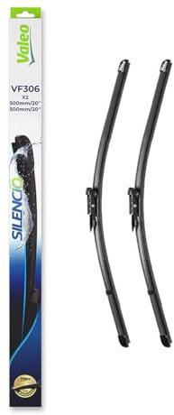 VALEO Silencio Escobilla - VF306 - Kit de Alto Rendimiento, Visibilidad Superior en Carretera, Fácil Instalación, Hojas Planas Originales de 500mm/500mm - Delanteras - Juego de 2 Escobillas - 574342
