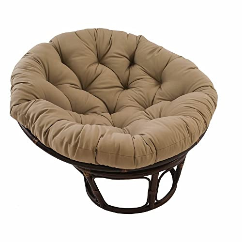 International Caravan Furniture Piece 42-Inch Rattan Papasan Chair with Solid Twill Cushion