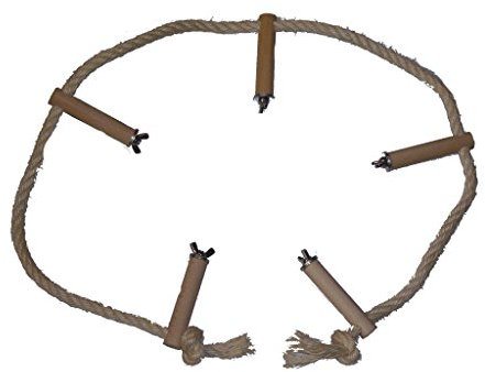 pipano Sitzseil 100-350 cm Sisal 12 mm für Vogelkäfig, Kletterseil, Nymphensittich, Wellensittich, PS5212 (100 cm)