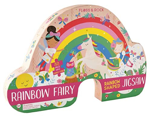 Floss & Rock Rainbow Fairy 80 Piece Rainbow Shaped Jigsaw