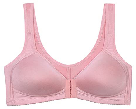 Comfort Bras - Brasier sportivo da donna, taglia grande, con bottoni frontali, senza anelli in acciaio, reggiseno sportivo con supporto, oro rosa, 85