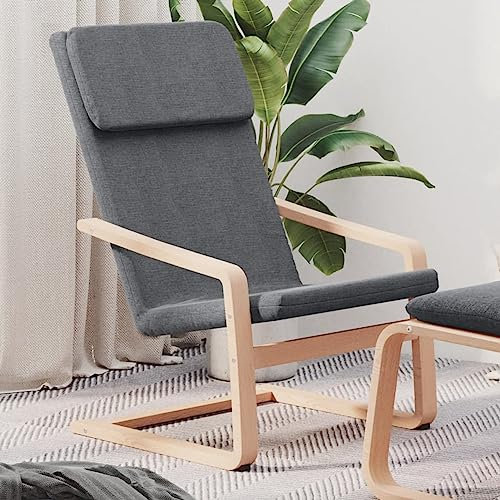 Homgoday Relaxsessel Ruhesessel Fernsehsessel Loungesessel Einzelliegesessel TV-Sessel Einzelsofa Schlafsessel Sessel Lesesessel für Schlafzimmer Wohnzimmer Dunkelgrau Stoff