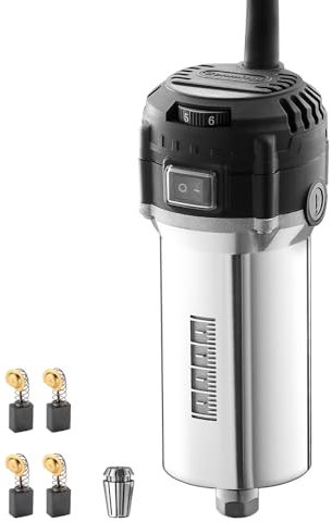 710W Compact Router 65mm Diameter, 6 Variable Speeds Palm Trimmer Router, with ER11 Collet & 4 Carbon Brushes, Spindle Motor Upgrade for CNC Machines