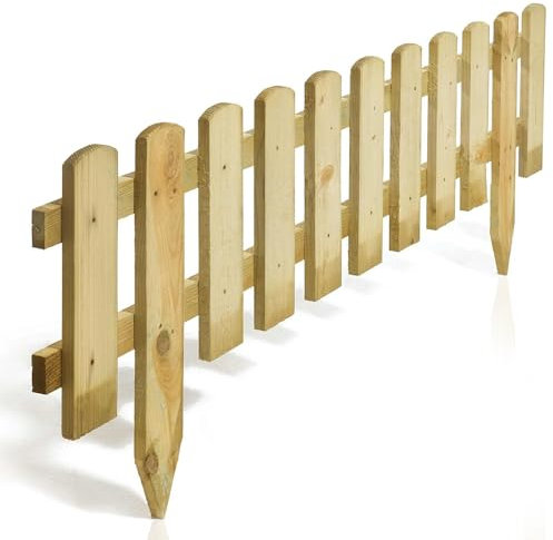BONAFIDE Wooden Picket Fence Panel Fencing Edge Border for Garden Backyard Grass Edging for Lawn Fixed Picket Fence Log Decorative (1)