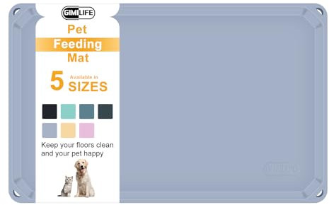 Gimilife Napfunterlage Hund, Napfunterlage Katzen Futternapf Unterlage Katze Futterunterlage Hund Groß Napfunterlage Silikon Hundenapf Unterlage mit Erhöhten Rändern