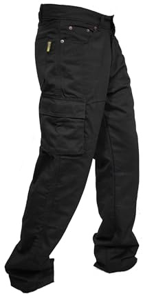 Rider Protec Jeans da Moto Uomo con Fodera Protettiva in aramide, Pantaloni Cargo da Moto con Protezioni Rimovibili