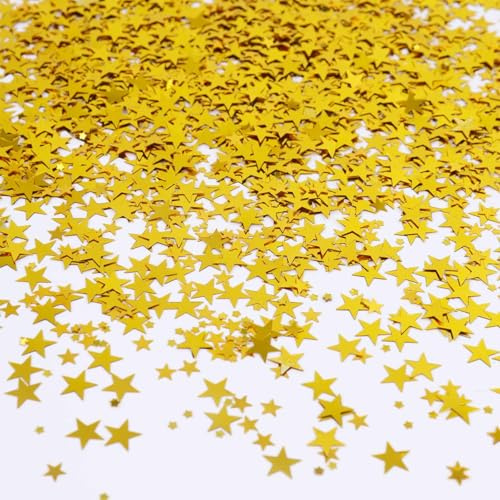 ParPix Stjärnor Konfetti Födelsedagsdekoration - Glitter Spridda Dekoration, Guld Bordsdekoration för Jul, Paljetter Spridningsdekoration
