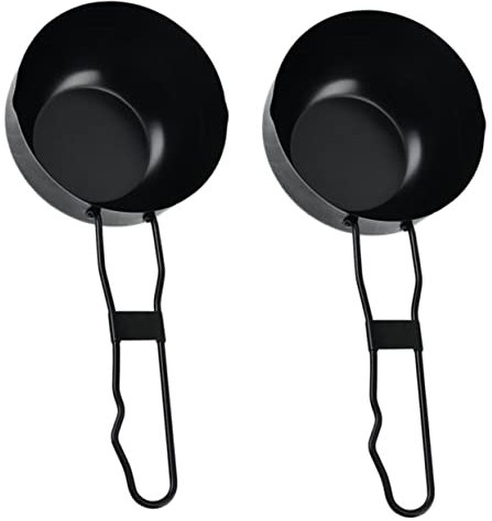 Zerodeko 2pcs Outdoor Picnic Pot Iron Stewpan Stew Pot Convenient Cooking Camping Cookware Portable Picnic Cookware for Camping Trip