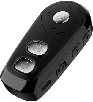 Mando a Distancia inalámbrico para cámara con Obturador de Zoom con Interruptor de cámara Delantera/Trasera para Fotos y Videos, Clic Remoto para iPhone, iPad, iPod y la mayoría de teléfonos