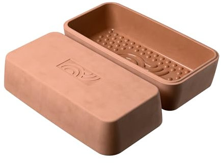 myromy® Brick BBQ Mini-Bräter aus Keramik – Grillstein & Grillplatte, Schmortopf mit Aroma-Noppen – Back- & Auflaufform für Grill, Backofen & Mikrowelle – spülmaschinengeeignet – 100% Made in Germany