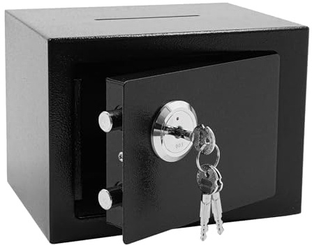BommFu Coffre-fort Domestique - Petit Coffre-fort Antivol avec Fente pour Pièces | Boîte à Argent Antivol et Ignifugée pour Appartements Locataires Propriétaires Voyage Bagages Hôtel Documents Bureaux