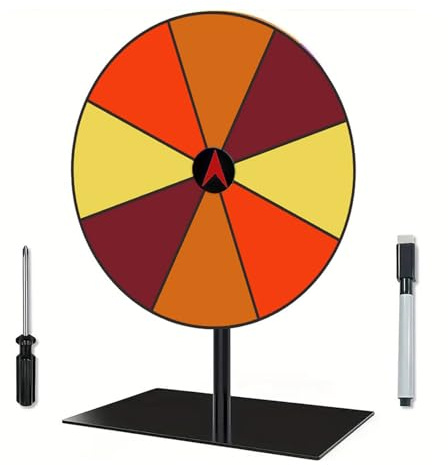 Haodream Ruota della Fortuna Personalizzabile Giradischi da Tavolo con premi cancellabili per fiere Fiere Ruota Portatile della Roulette Giradischi da Tavolo per Giochi Etichette Rimovibili Disegni