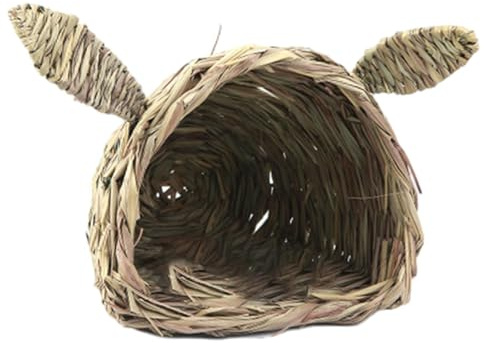 Zambuph Winter Hay Bed Hideaway Natural Rabbit Straw Nest Handmade Grass House For Small Pets Size Of Warm Hideaway Hut Is 27cmx25cmx23cm/10.63inch X 9.84inch