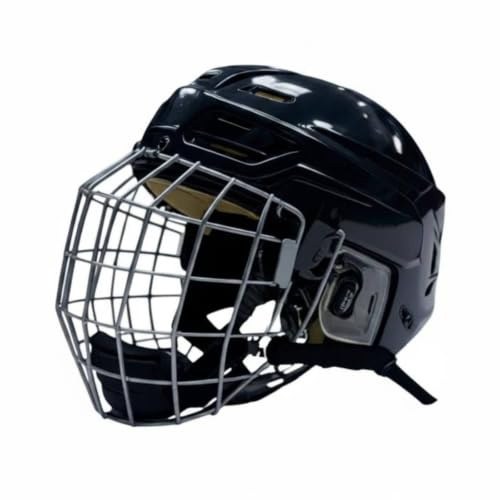 Milageto Ice Hockey Helmet Glossy Finish Hockey Helmet with Cage Breathable Vents Sports Gear, S