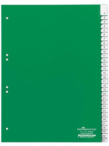 Durable 621905 Insticksregister 1-31, grön