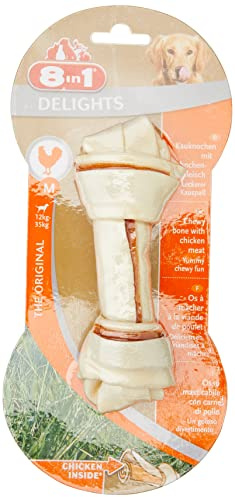 8in1 Delights Chicken Chew Bone M, healthy chew snack for medium sized dogs, 1 piece (65 g)