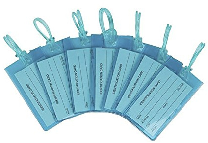 Pack de 7 identificadores de maletas | Etiquetas para maletas y mochilas | Fabricados en PVC flexible y resistente | Azul