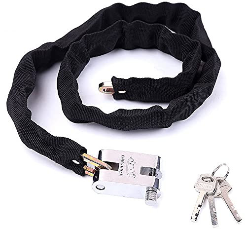 Fahrrad-Kettenschloss,Sicherheitskettenschloss, robustes Motorradschloss,Kettenschloss,8 mm, robustes Schloss mit 3 Schlüsseln,sehr geeignet für Motorräder, Fahrräder, Generatoren, Tore, Fahrräder,