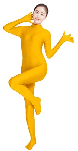 Lifup Unisex Bodysuit Ganzkörperanzug Kostüm Ganzkörperanzug Fasching für Erwachsenen Gelb M