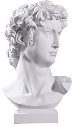 Cabilock David vaso Desktop Vaso Busto Vaso David Busto Scultura Vaso In Calcestruzzo Arredamento Foglioso Statua Greca Fioriera Testa Di Una Statua Grecia Resina Formare Bianco