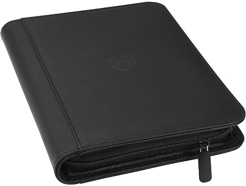 Card Binder 4 Pocket with Zipper, 288 Pockets Trading Card Holder Book, Premium PU Cover Zip Folder Binder, Side Loading Carrying Case Binder Album for TCG, MTG, Sports Cards, Game Cards