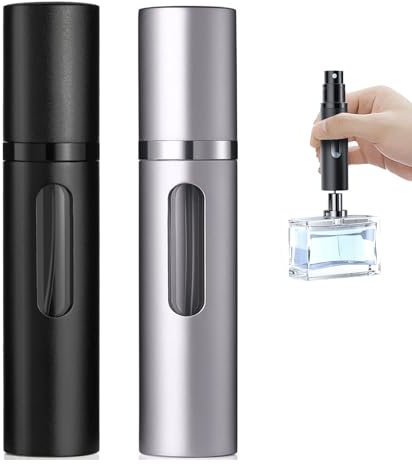 xiaowanwan 2 atomizadores de perfume rellenables de 5 ml, atomizador para viajes, mini botella de perfume vacía, botella pulverizadora de cristal, atomizador de bolsillo