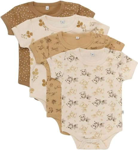 Pippi unisex - bebis Body Ss Ao-printed (4-pack) Undertröja