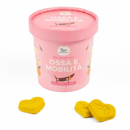 Hygge Dog Galletas para Perros contra la Artritis | Rico en glucosamina, condroitina y árnica | Snack para Perros Funcional Sabor Albaricoque Ideal para Huesos y Movilidad | 100 g | Alimento