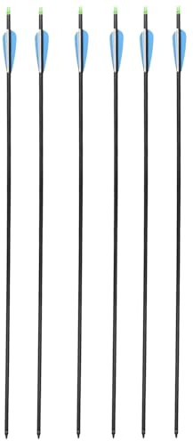 KURUGEILI 30 Inch Carbon Arrow with 100 Grain Removable Tips Spine 550 for Compound & Recurve Bow(Pack of 6)
