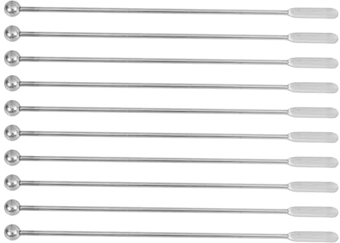 TOPPERFUN 10 Piezas Cucharas Mezcladoras Acero Inoxidable Doble Extremo Mango Agitador Multifuncional para Cócteles Café Bar Reutilizable