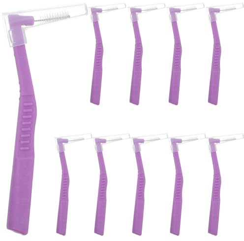 HONITANO 10 st interdentalborstar för tandställning: 2,5 mm L-formade interdentalborstar för djuprengöring mellan tänderna - Vinklad tandtråd med ergonomiskt handtag - Munhygienverktyg
