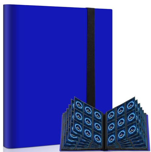 Mlikero 9 Pocket Trading Card Binder, Card Album with 360 Side Pockets | Card Book Card Folder Card Holder Fit for MTG TCG Football Cards, Navy Blue