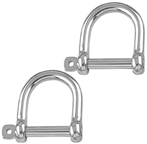 Versandbox24 2 Stück Rundschäkel 12 mm Edelstahl A4 Weite Form Schäkel