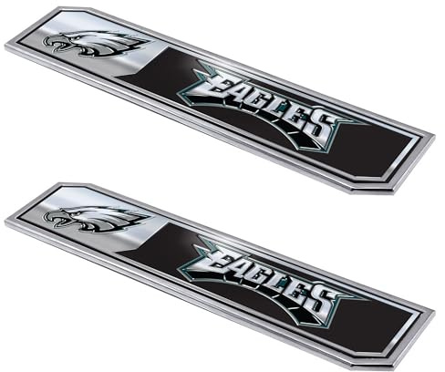 FANMATS NFL - Philadelphia Eagles 2 Piece Heavy Duty Alumnium Truck Emblem Set, Teal, 1.75 x 8