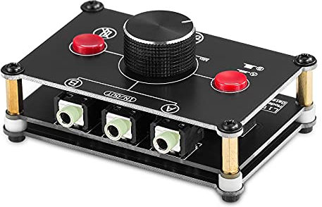 Nobsound Little Bear MC102 Mini 2(1)-IN-1(2)-Out 3.5mm Stereo Audio Switcher Passive Selector Splitter Box Audio-Schalter Stereo Umschalter Passive Selektor (Black)