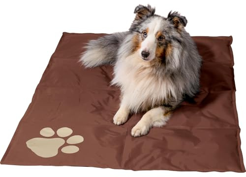 dobar® 60421 kylmatta för hundar – kylmatta för hund och katt – självkylande matta för husdjur – hundtäcke med kall gelfyllning – kylfilt – 99,5 x 70 cm – brun