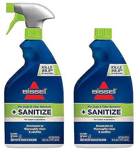 Bissell Pet Stain & Odor Remover + Sanitize Formula, 22 oz, 2 Pack, 11299