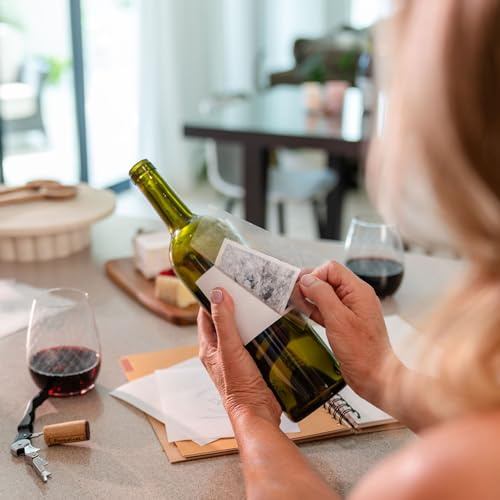 Kit per Rimuovere Etichette per Bottiglie di Vino - 50 Fogli Adesivi per Rimuovere e laminare Etichette di Vino - Prodotti vinicoli Treasured