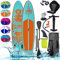 BRAST® SUP Board Summer | Aufblasbares Stand up Paddle Set | 320x81x15cm viele Modelle | 5 Jahre Garantie | inkl. Sonderzubehör | 2in1 Paddel Kajak-Sitz Action-Cam-Halterung Fußschlaufe | Türkis