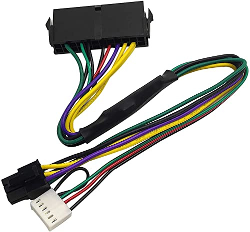 Hsthe Sea Adaptador de cable de alimentación ATX de 24 pines hembra a 6 pines macho de 6 pines mini conector de 6 pines de 30 cm ​18 AWG, repuesto para placa base Z230 Z220 SFF