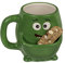 MIJOMA Henkelbecher mit Keksfach – Lustige Tasse aus Dolomit, 400 ml, origineller Kaffeebecher mit Snackfach, witziges Mitbringsel für Keks- & Teeliebhaber (Monster grün)