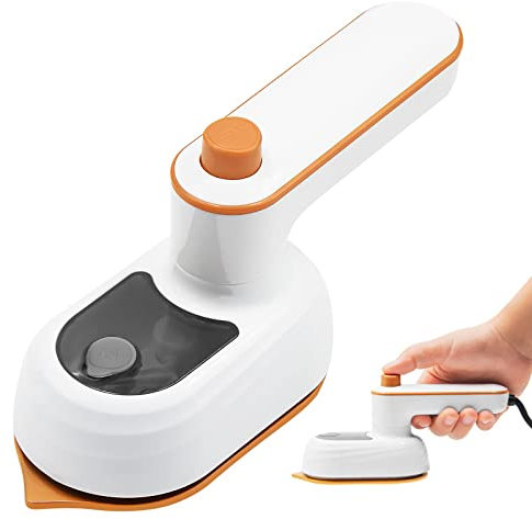 Travel Mini Steam Iron With 180° Rotatable Design - Portable Handheld Professional Small Iron for Home, Business, Traveling, Sewing (White)