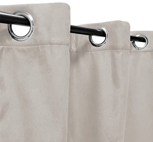Atout Ciel Rideau suédine Thermique doublé Polaire 140x180cm Prêt a Poser, Beige