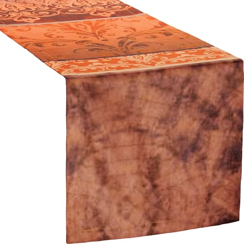 Erwin Müller Tischläufer Paisley fleckabweisend orange Größe 50x150 cm