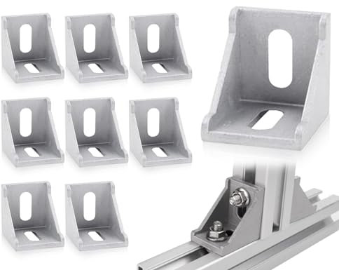 KAPSING 8 Stück Winkelverbinder 40x40 Befestigungsmaterial Winkel Befestigung, 90 Grad Aluprofil Eckwinkel Eckverbinder