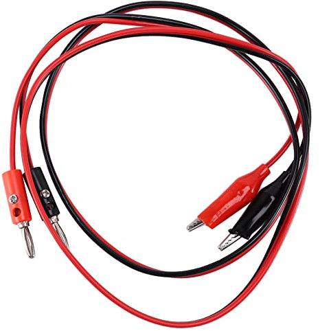 Simpls Simpls(R) 2 Pcs Rouge Noir Banana Fiches a pince crocodile Sonde cable de test 1M