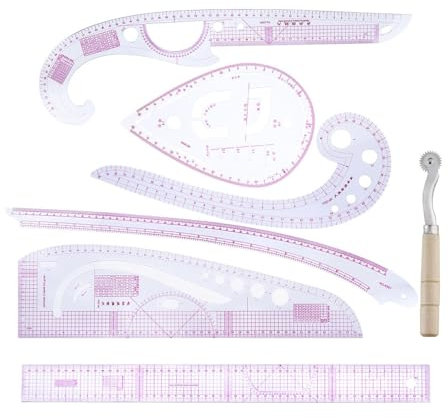 Kviltlinjal – sömlinjal | Fransk kurvlinjal kit | Multifunktionell skräddarsytt set | Skräddarsydd sömnad set | Fransk kurvlinjal kit för klädtillverkning | Kurvformad graderingslinjal kit | med