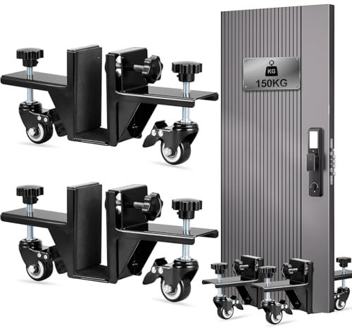 2xDoor Lifter Carts,Heavy Duty Door Door Panel Installation Kit,1-10/32“ and 1-30/32” Regulators, Steel, Heavy Duty Panel Trolley, Door Suspension Clamp Kit, Door Panel Lift Cart, Black